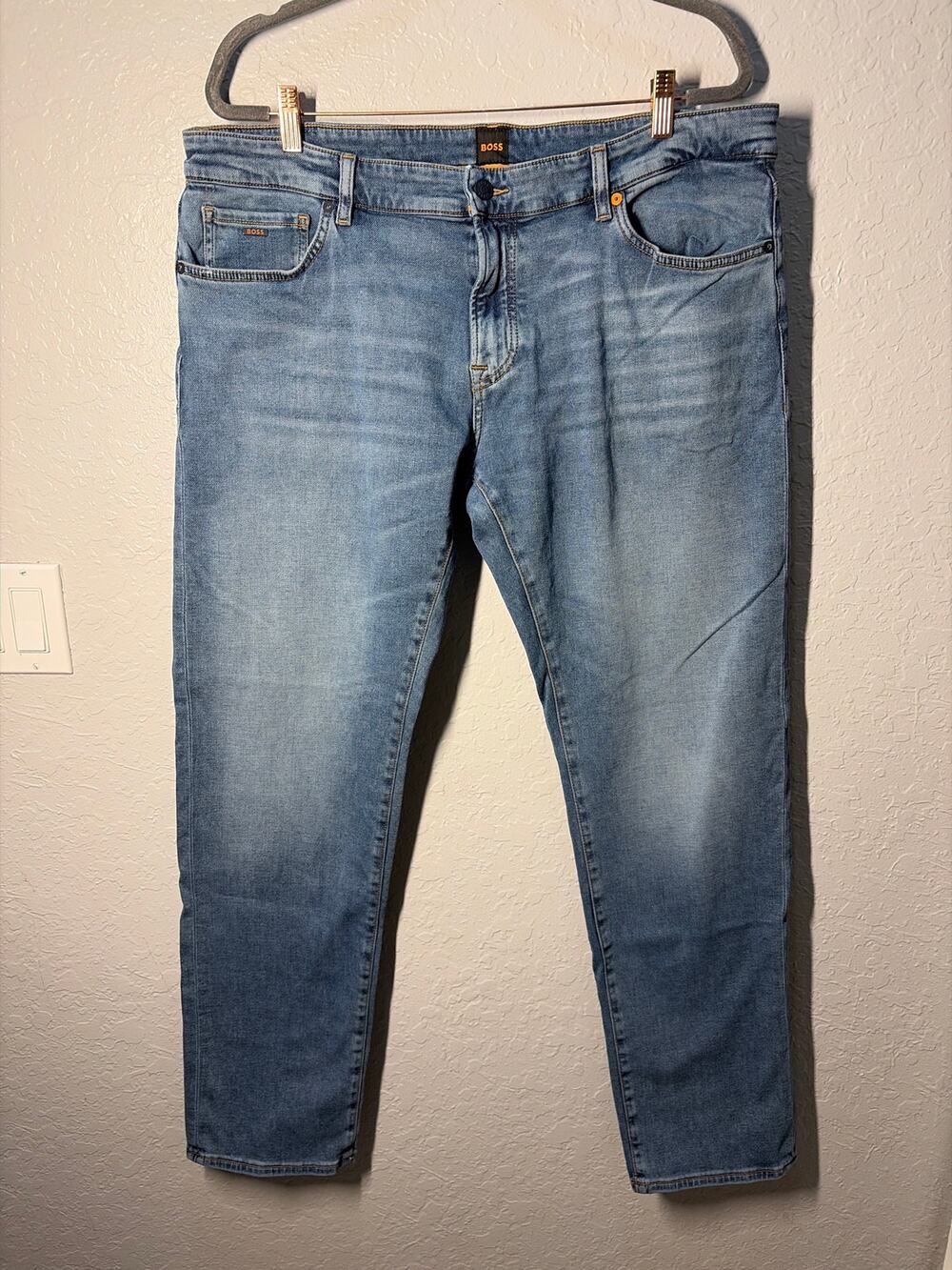 Hugo Boss MAINE Regular Fit Blue Jeans Sz 38/32 Denim Stretch Straight